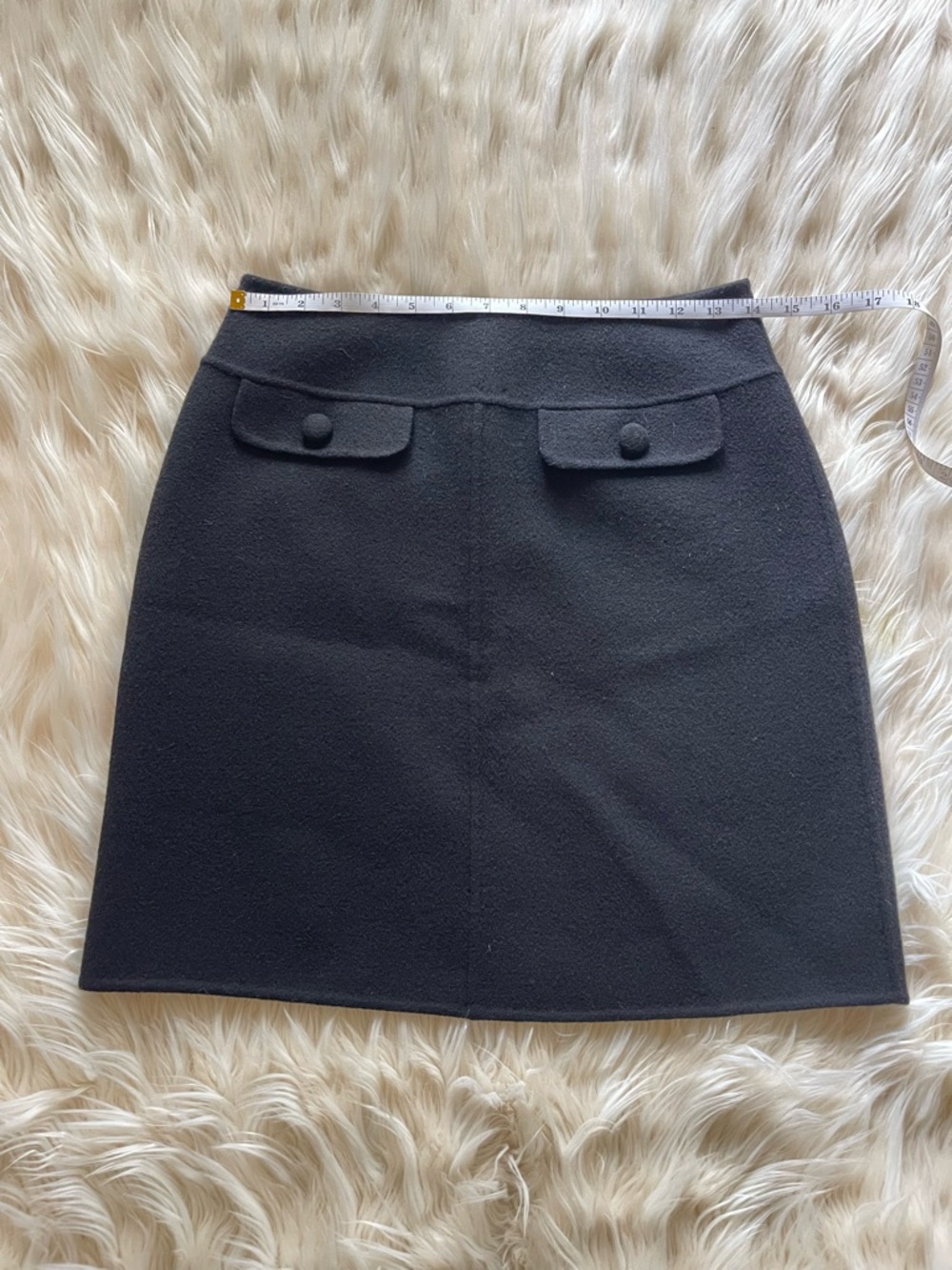 Carole Little Black Mini Skirt with Button Flap Pockets